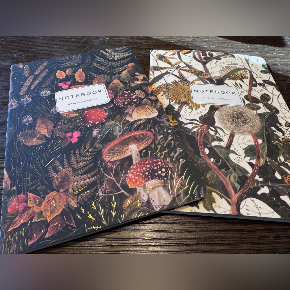 Set of 2 Gorgeous Gold Foil Detailed Soft Touch Notebook Journals - lovely gift!